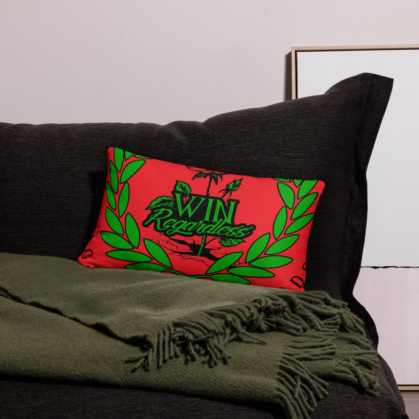 Win Regardless (red) Basic Pillow