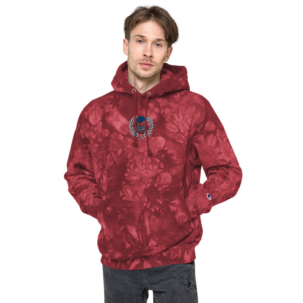 Win Regardless (blue rose) Unisex Champion tie-dye hoodie